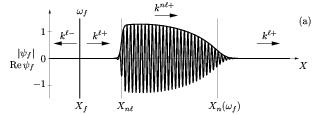 Envelope and real part of spatial response to time-harmonic forcing